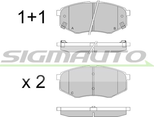 SIGMAUTO SPB547 - Kit de plaquettes de frein, frein à disque cwaw.fr