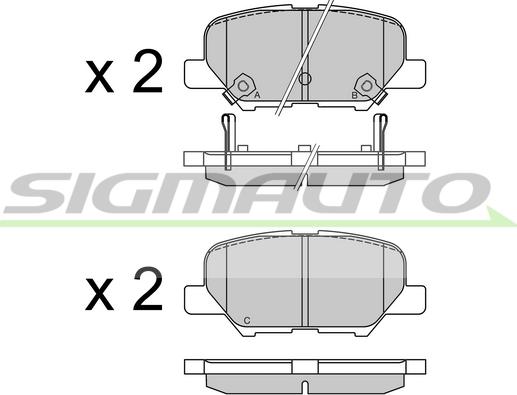 SIGMAUTO SPB555 - Kit de plaquettes de frein, frein à disque cwaw.fr