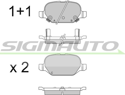 SIGMAUTO SPB550 - Kit de plaquettes de frein, frein à disque cwaw.fr