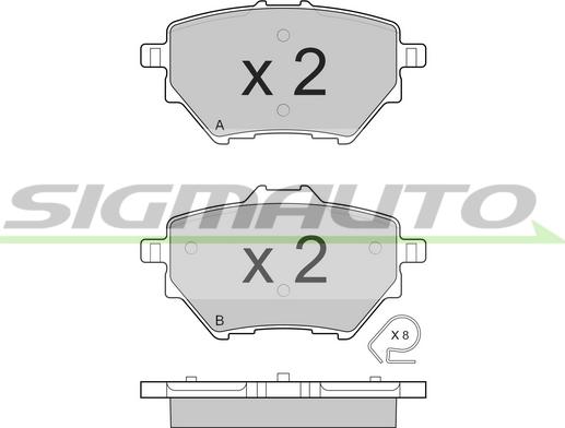 SIGMAUTO SPB561 - Kit de plaquettes de frein, frein à disque cwaw.fr