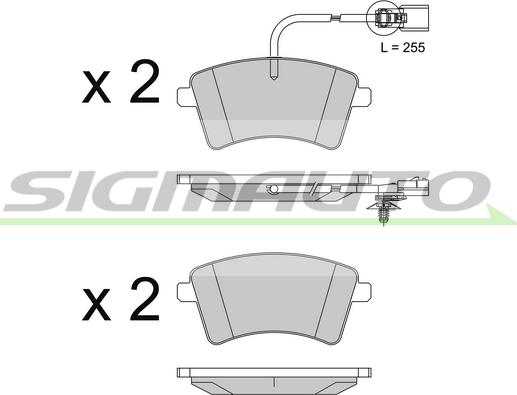 SIGMAUTO SPB562 - Kit de plaquettes de frein, frein à disque cwaw.fr