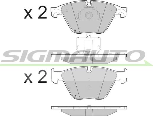 SIGMAUTO SPB500 - Kit de plaquettes de frein, frein à disque cwaw.fr