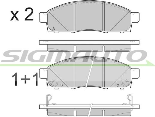 SIGMAUTO SPB501 - Kit de plaquettes de frein, frein à disque cwaw.fr