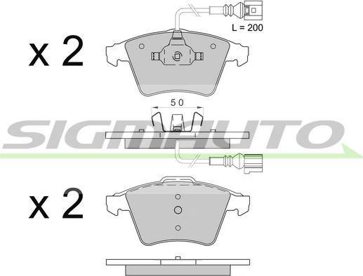 SIGMAUTO SPB508 - Kit de plaquettes de frein, frein à disque cwaw.fr