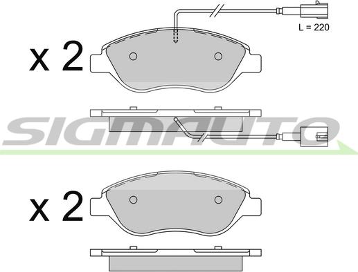 SIGMAUTO SPB507 - Kit de plaquettes de frein, frein à disque cwaw.fr