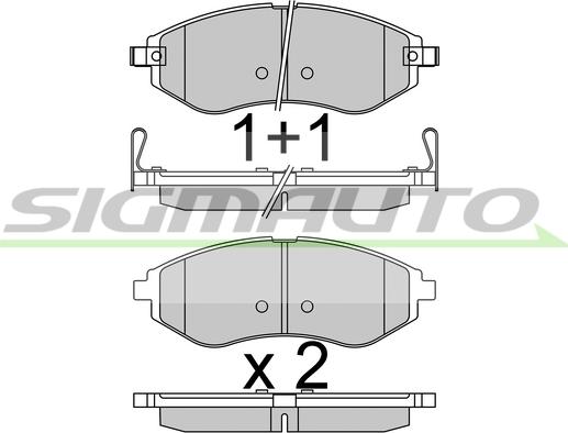 SIGMAUTO SPB514 - Kit de plaquettes de frein, frein à disque cwaw.fr