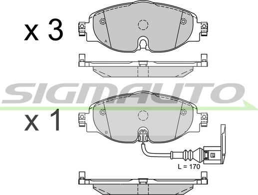 SIGMAUTO SPB516 - Kit de plaquettes de frein, frein à disque cwaw.fr