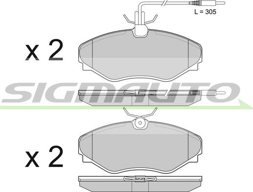 SIGMAUTO SPB510 - Kit de plaquettes de frein, frein à disque cwaw.fr