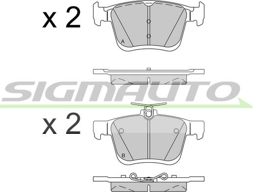 SIGMAUTO SPB518 - Kit de plaquettes de frein, frein à disque cwaw.fr