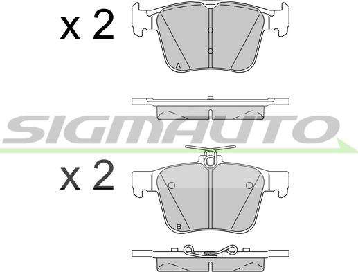 SIGMAUTO SPB517 - Kit de plaquettes de frein, frein à disque cwaw.fr