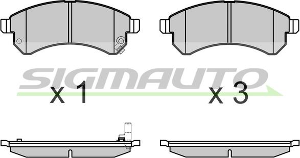 SIGMAUTO SPB584 - Kit de plaquettes de frein, frein à disque cwaw.fr