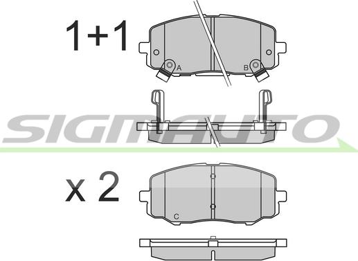 SIGMAUTO SPB583 - Kit de plaquettes de frein, frein à disque cwaw.fr