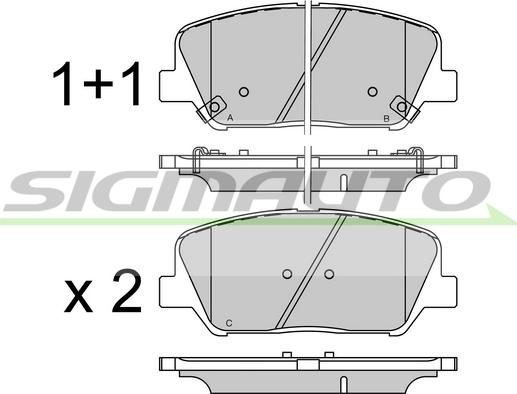 SIGMAUTO SPB530 - Kit de plaquettes de frein, frein à disque cwaw.fr