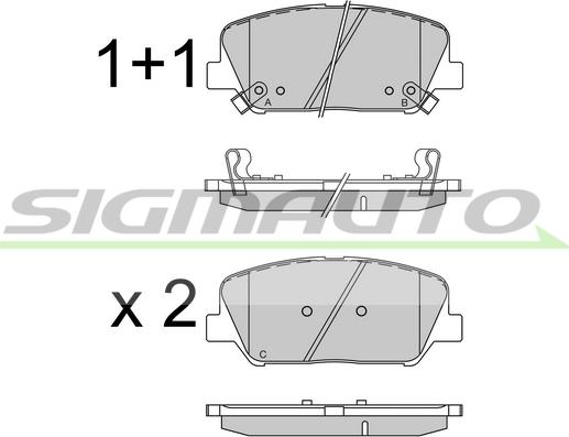 SIGMAUTO SPB531 - Kit de plaquettes de frein, frein à disque cwaw.fr