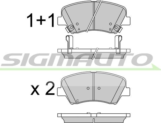 SIGMAUTO SPB529 - Kit de plaquettes de frein, frein à disque cwaw.fr