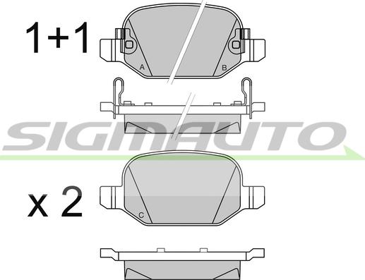 SIGMAUTO SPB524 - Kit de plaquettes de frein, frein à disque cwaw.fr