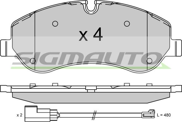 SIGMAUTO SPB525 - Kit de plaquettes de frein, frein à disque cwaw.fr