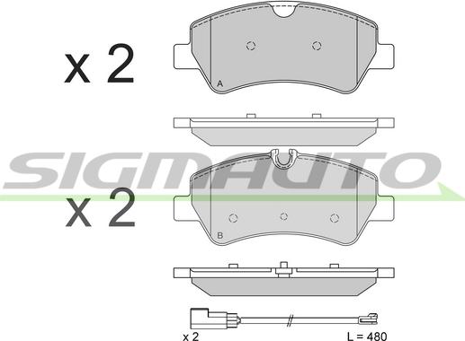 SIGMAUTO SPB526 - Kit de plaquettes de frein, frein à disque cwaw.fr