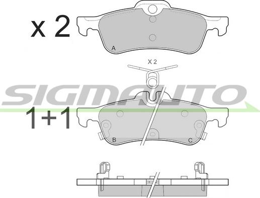 SIGMAUTO SPB528 - Kit de plaquettes de frein, frein à disque cwaw.fr