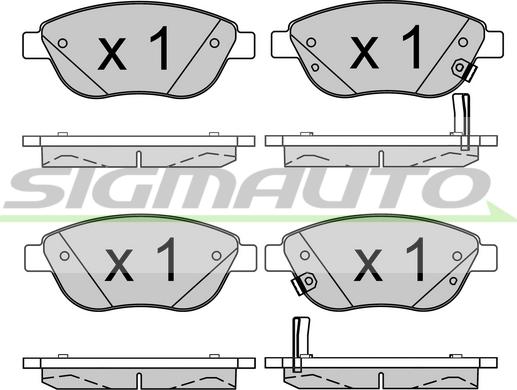 SIGMAUTO SPB523 - Kit de plaquettes de frein, frein à disque cwaw.fr