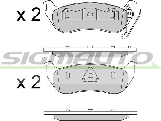 SIGMAUTO SPB576 - Kit de plaquettes de frein, frein à disque cwaw.fr