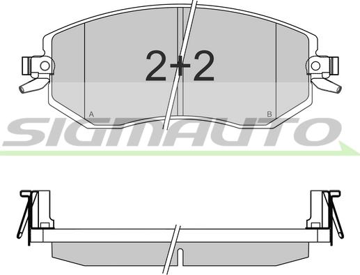 SIGMAUTO SPB570 - Kit de plaquettes de frein, frein à disque cwaw.fr