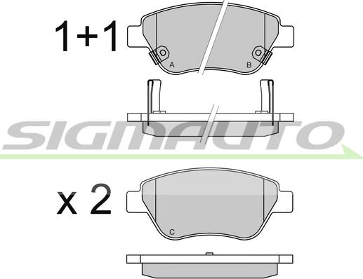 SIGMAUTO SPB577 - Kit de plaquettes de frein, frein à disque cwaw.fr