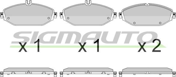 SIGMAUTO SPB641 - Kit de plaquettes de frein, frein à disque cwaw.fr