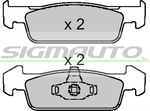 SIGMAUTO SPB647 - Kit de plaquettes de frein, frein à disque cwaw.fr