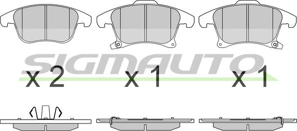 SIGMAUTO SPB655 - Kit de plaquettes de frein, frein à disque cwaw.fr