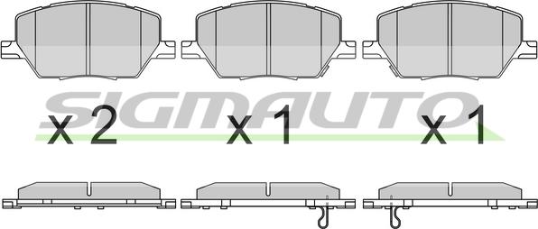 SIGMAUTO SPB657 - Kit de plaquettes de frein, frein à disque cwaw.fr