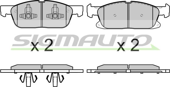 SIGMAUTO SPB666 - Kit de plaquettes de frein, frein à disque cwaw.fr