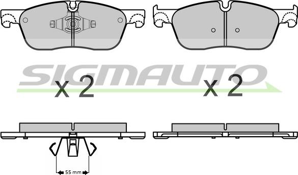 SIGMAUTO SPB667CE - Kit de plaquettes de frein, frein à disque cwaw.fr