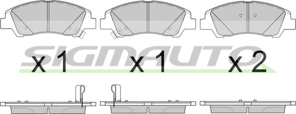 SIGMAUTO SPB606 - Kit de plaquettes de frein, frein à disque cwaw.fr