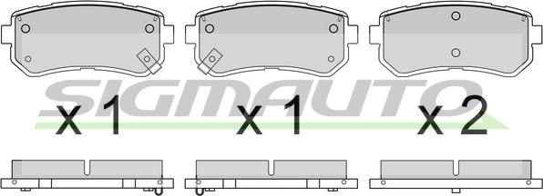 SIGMAUTO SPB614 - Kit de plaquettes de frein, frein à disque cwaw.fr