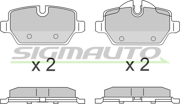 SIGMAUTO SPB616 - Kit de plaquettes de frein, frein à disque cwaw.fr