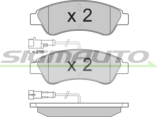 SIGMAUTO SPB612 - Kit de plaquettes de frein, frein à disque cwaw.fr