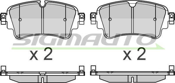 SIGMAUTO SPB688 - Kit de plaquettes de frein, frein à disque cwaw.fr