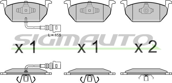 SIGMAUTO SPB631 - Kit de plaquettes de frein, frein à disque cwaw.fr