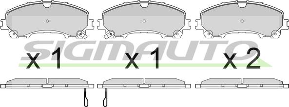 SIGMAUTO SPB638 - Kit de plaquettes de frein, frein à disque cwaw.fr