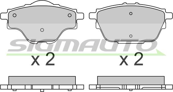 SIGMAUTO SPB625 - Kit de plaquettes de frein, frein à disque cwaw.fr