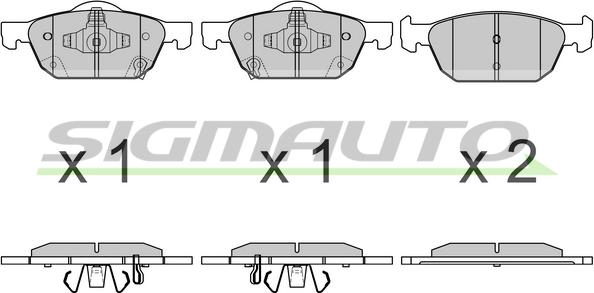 SIGMAUTO SPB674 - Kit de plaquettes de frein, frein à disque cwaw.fr