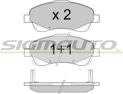 SIGMAUTO SPB094 - Kit de plaquettes de frein, frein à disque cwaw.fr