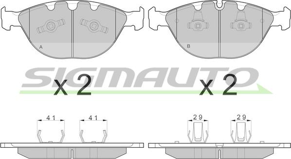 SIGMAUTO SPB095 - Kit de plaquettes de frein, frein à disque cwaw.fr