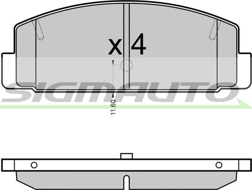 SIGMAUTO SPB090 - Kit de plaquettes de frein, frein à disque cwaw.fr