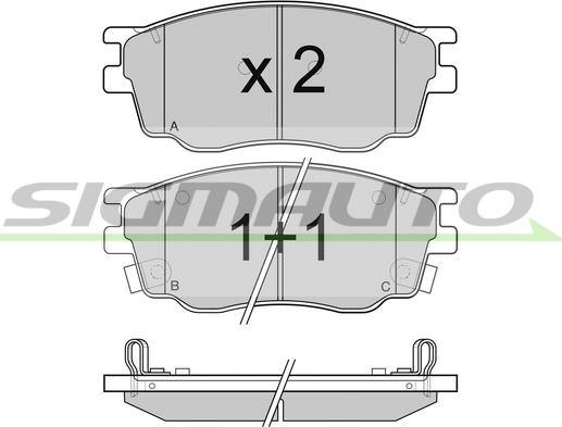 SIGMAUTO SPB092 - Kit de plaquettes de frein, frein à disque cwaw.fr