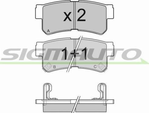 SIGMAUTO SPB043 - Kit de plaquettes de frein, frein à disque cwaw.fr