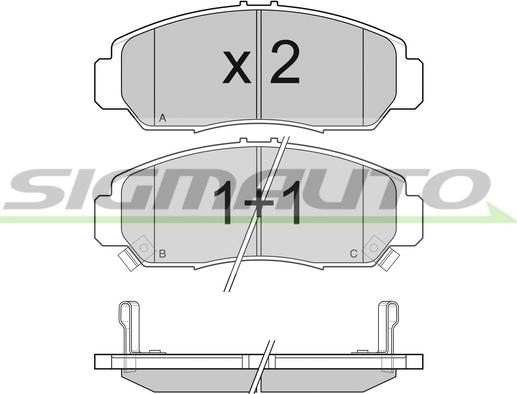 SIGMAUTO SPB059 - Kit de plaquettes de frein, frein à disque cwaw.fr