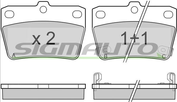 SIGMAUTO SPB050 - Kit de plaquettes de frein, frein à disque cwaw.fr