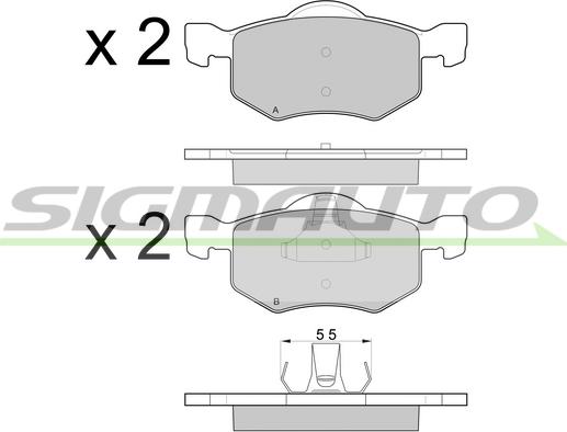 SIGMAUTO SPB058 - Kit de plaquettes de frein, frein à disque cwaw.fr